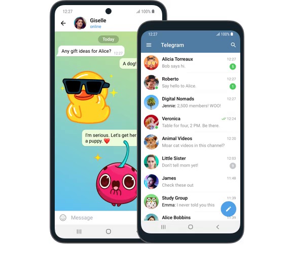 Telegram Android felület