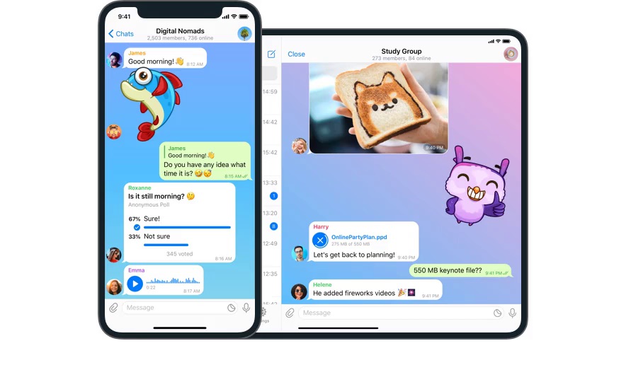 Telegram kínai verziójú csevegőfelület iPhone és iPad készüléken